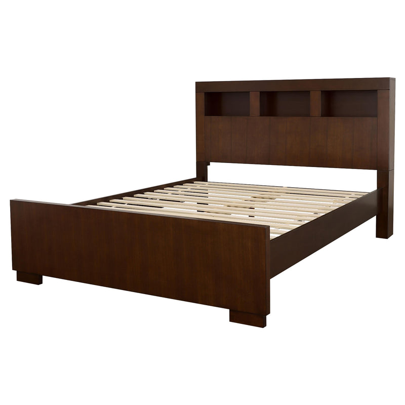 Jessica Eastern King LED Storage Bookcase Bed Cappuccino - 200719KE
