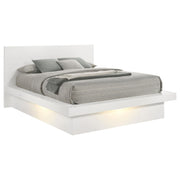 Jessica Wood Queen LED Panel Bed Snow White - 202990Q