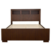 Jessica Wood Queen LED Storage Bookcase Bed Cappuccino - 200719Q