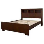 Jessica Wood Queen LED Storage Bookcase Bed Cappuccino - 200719Q