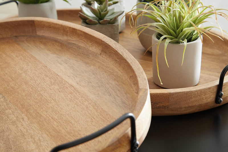 Jocelyne Brown/Black Tray (Set of 2) - Lara FurnitureTray