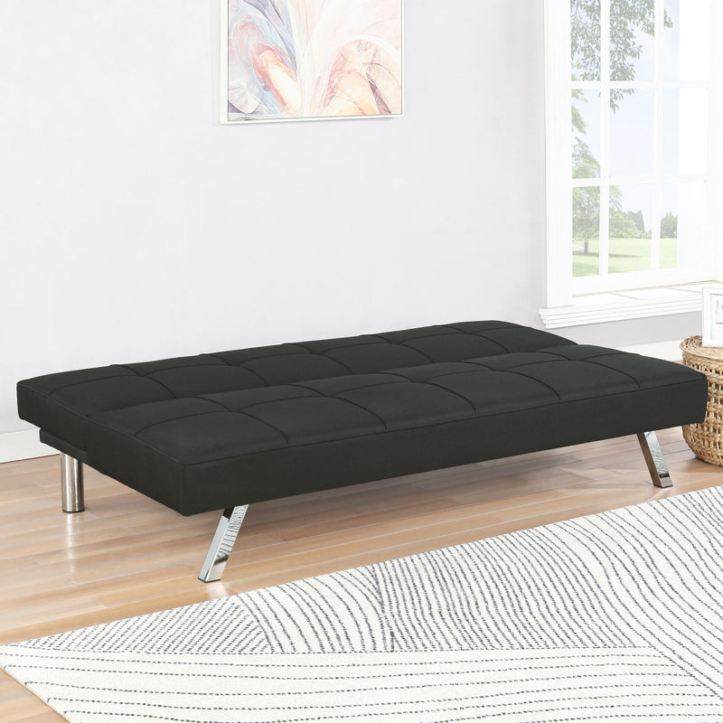 Joel Upholstered Tufted Convertible Sofa Bed Black - 360281