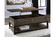 Johurst Grayish Brown Coffee Table with Lift Top - Lara FurnitureCoffee Table