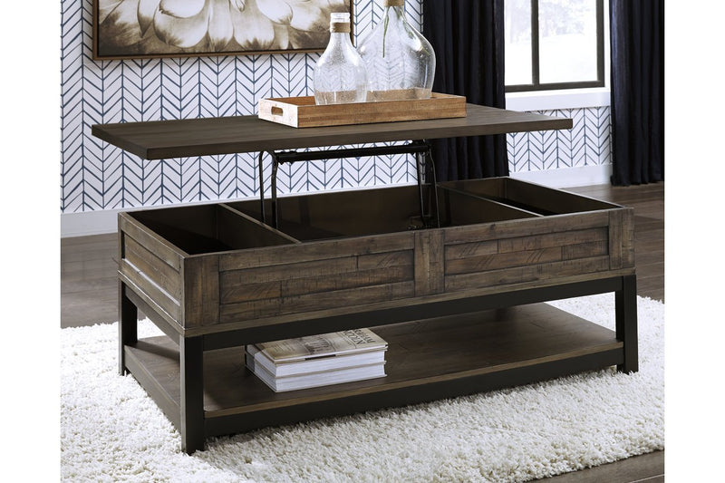 Johurst Grayish Brown Coffee Table with Lift Top - Lara FurnitureCoffee Table