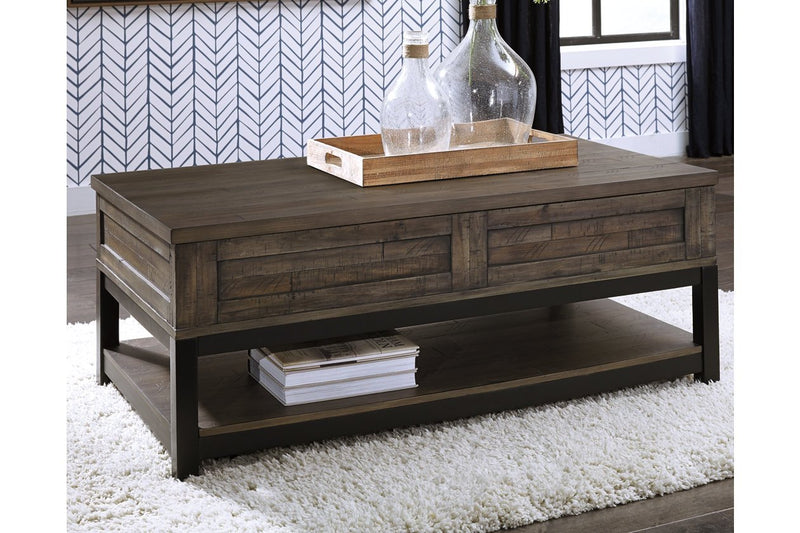 Johurst Grayish Brown Coffee Table with Lift Top - Lara FurnitureCoffee Table
