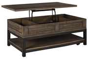 Johurst Grayish Brown Coffee Table with Lift Top - Lara FurnitureCoffee Table