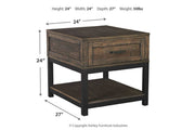 Johurst Grayish Brown End Table - Lara FurnitureEnd Table