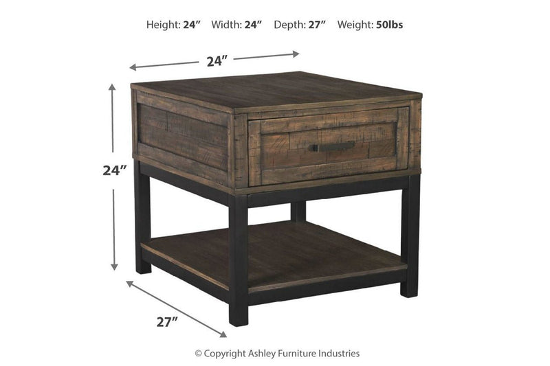 Johurst Grayish Brown End Table - Lara FurnitureEnd Table