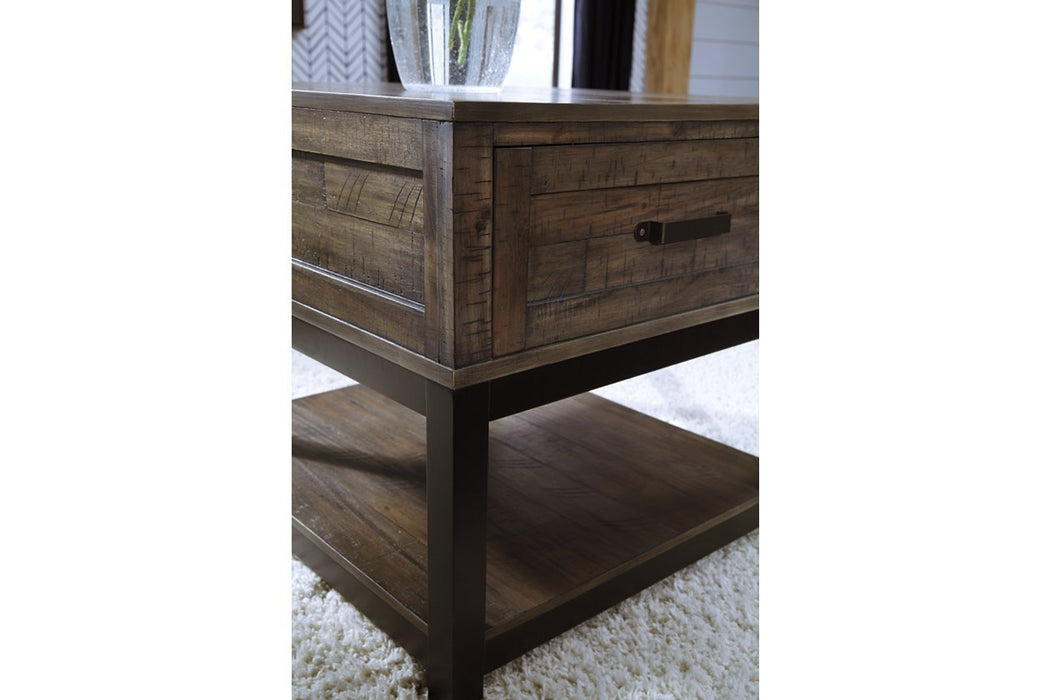 Johurst Grayish Brown End Table - Gate FurnitureEnd Table