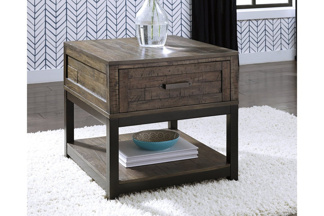 Johurst Grayish Brown End Table - Gate FurnitureEnd Table