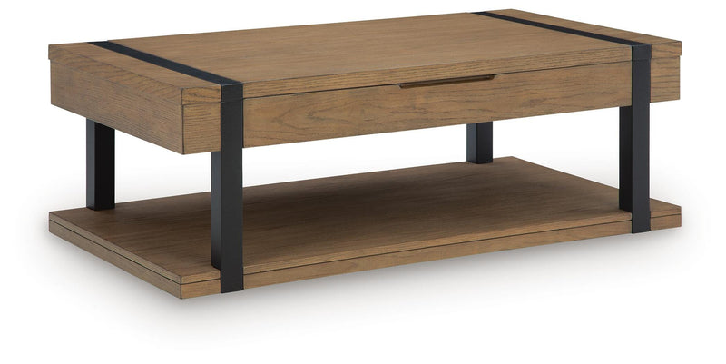Jorannti Medium Brown Lift-Top Coffee Table - T631-9