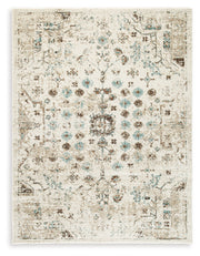 Jossler Ivory/Brown/Teal Large Rug - R407071