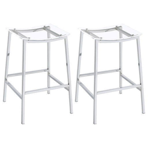 Jovani Acrylic Backless Bar Stool Chrome (Set of 2) - 182359