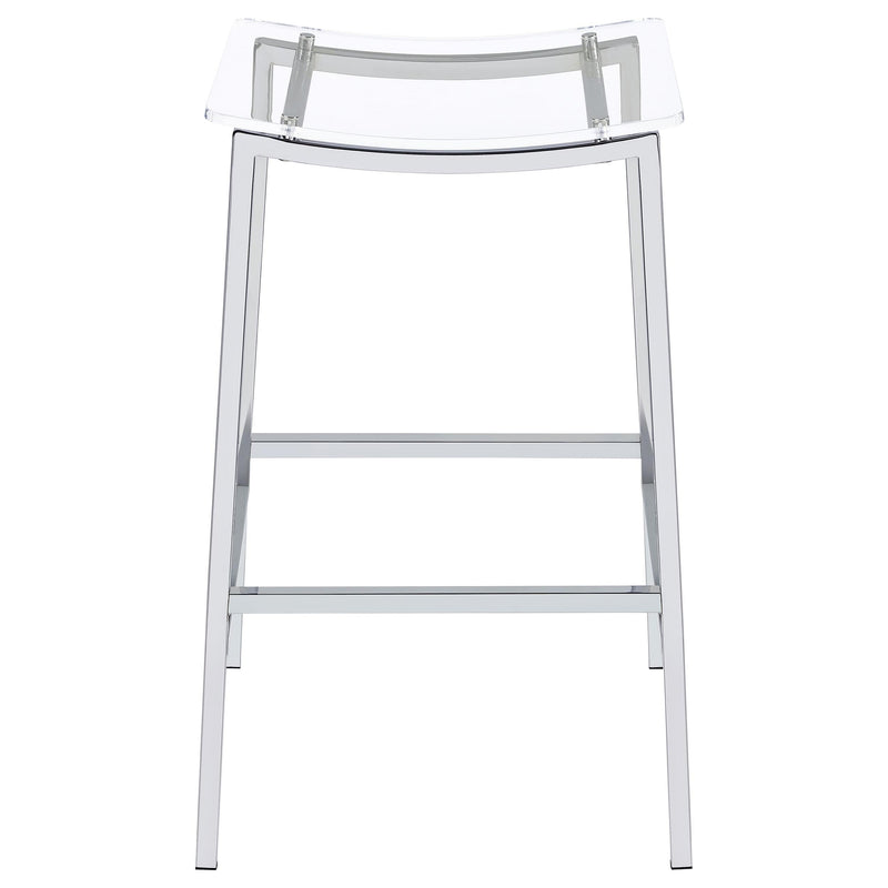 Jovani Acrylic Backless Bar Stool Chrome (Set of 2) - 182359