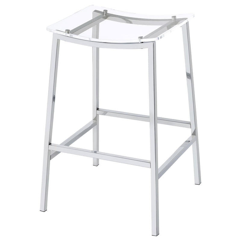 Jovani Acrylic Backless Bar Stool Chrome (Set of 2) - 182359