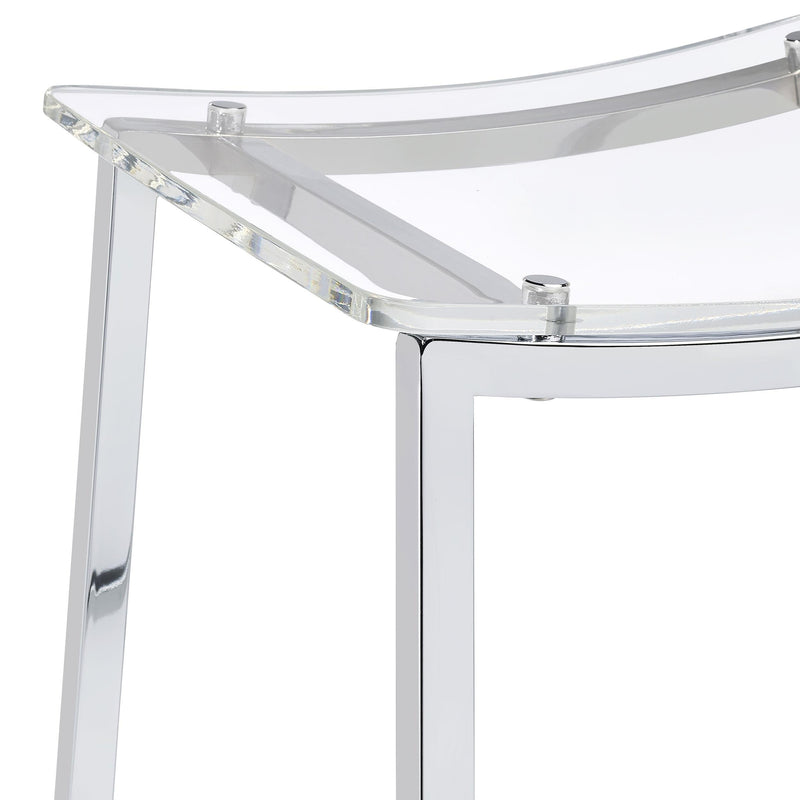 Jovani Acrylic Backless Bar Stool Chrome (Set of 2) - 182359