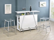 Jovani Acrylic Backless Bar Stool Chrome (Set of 2) - 182359