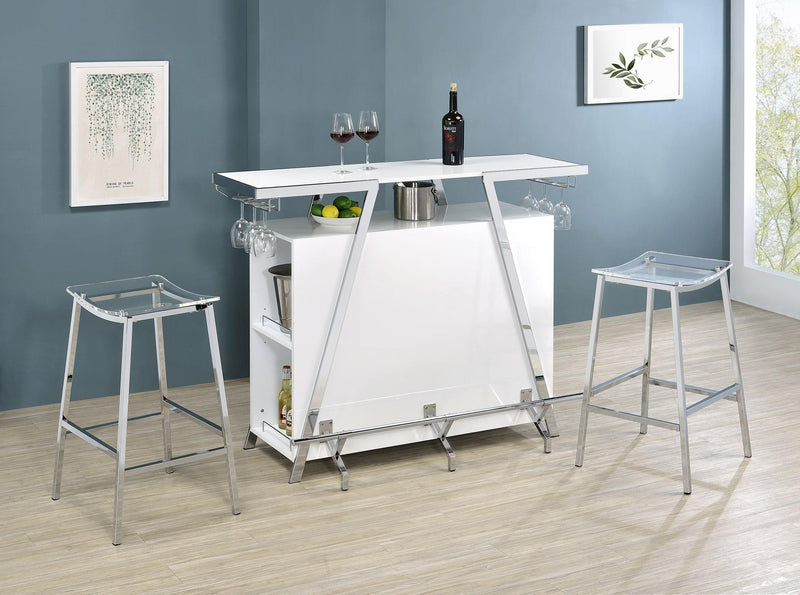 Jovani Acrylic Backless Bar Stool Chrome (Set of 2) - 182359
