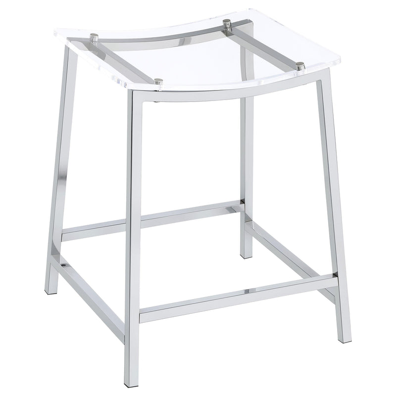 Jovani Acrylic Backless Counter Stool Chrome (Set of 2) - 182358