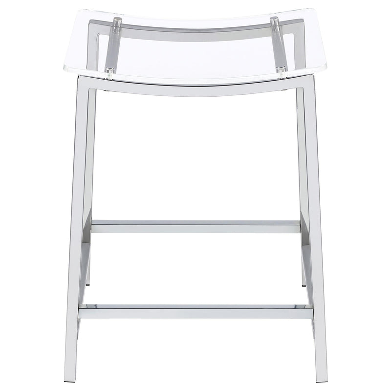 Jovani Acrylic Backless Counter Stool Chrome (Set of 2) - 182358