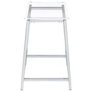 Jovani Acrylic Backless Counter Stool Chrome (Set of 2) - 182358