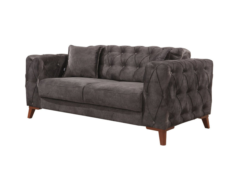 Joza 65" Wide Tufted Extendable Loveseat - Loveseat