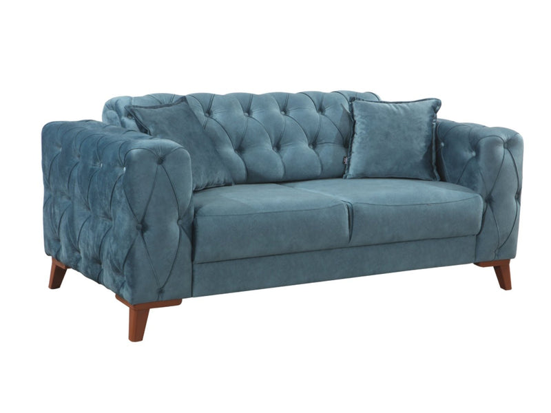 Joza 65" Wide Tufted Extendable Loveseat - Loveseat