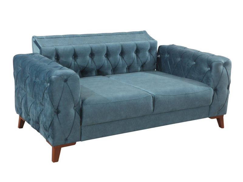 Joza 65" Wide Tufted Extendable Loveseat - Loveseat