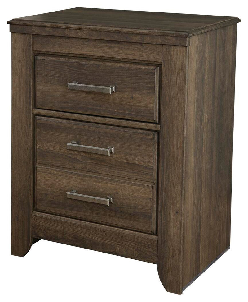 Juararo Dark Brown King Panel Bed and 2 Nightstands - B251B45