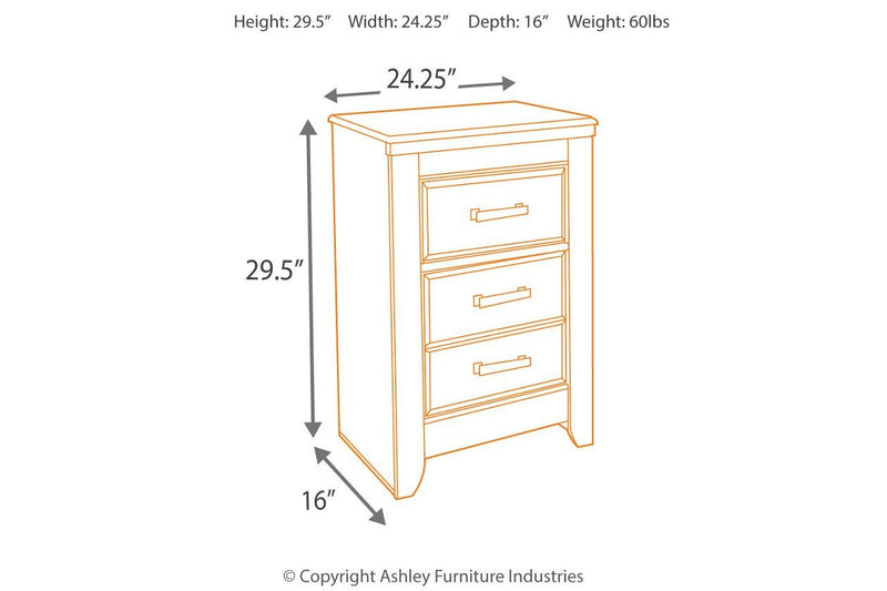 Juararo Dark Brown Nightstand - Lara FurnitureNightstand