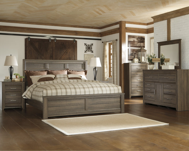 Juararo Dark Brown Panel Bedroom Set - Lara FurnitureBedroom Set