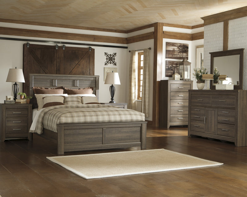 Juararo Dark Brown Panel Bedroom Set - Lara FurnitureBedroom Set