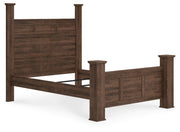 Juararo Dark Brown Queen Poster Bed, 2 Dressers, Mirror and 2 Nightstands - B251B41