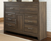 Juararo King/California King Panel Headboard Bed with Dresser in Dark Brown - PKG004029