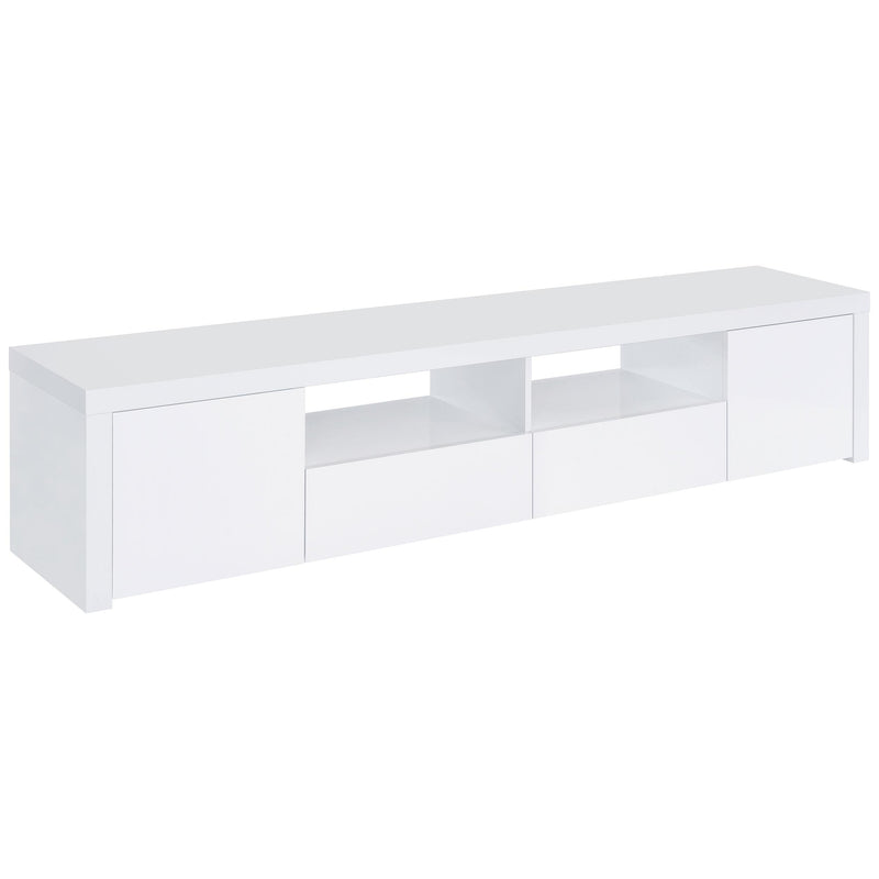 Jude 2-door Engineered Wood 79-inch TV Stand High Gloss White - 704262