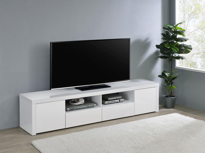 Jude 2-door Engineered Wood 79-inch TV Stand High Gloss White - 704262