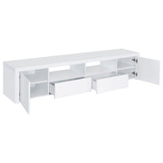Jude 2-door Engineered Wood 79-inch TV Stand High Gloss White - 704262