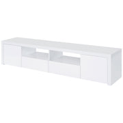 Jude 2-door Engineered Wood 79-inch TV Stand High Gloss White - 704262