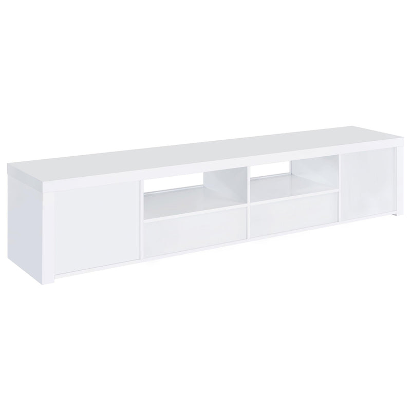 Jude 2-door Engineered Wood 79-inch TV Stand High Gloss White - 704262