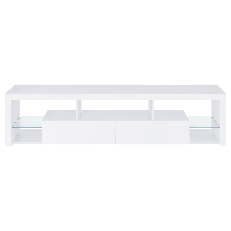 Jude 2-drawer Engineered Wood 71-inch TV Stand High Gloss White - 704251