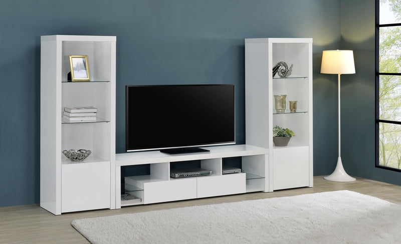 Jude 3-piece 71-inch TV Entertainment Center White High Gloss - 704251-SET