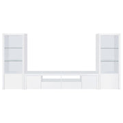 Jude 3-shelf Engineered Wood Media Tower High Gloss White - 704254