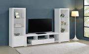 Jude 3-shelf Engineered Wood Media Tower High Gloss White - 704254