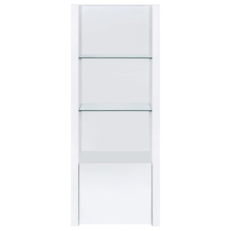 Jude 3-shelf Engineered Wood Media Tower High Gloss White - 704254