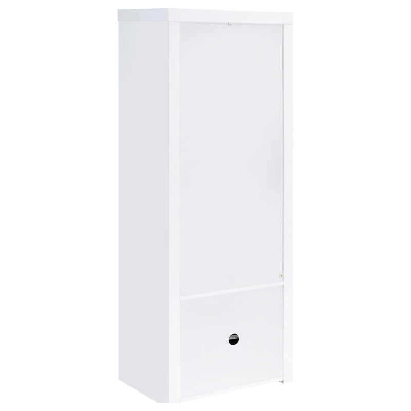Jude 3-shelf Engineered Wood Media Tower High Gloss White - 704254