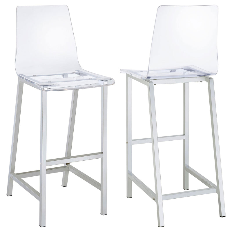 Juelia Clear Acrylic Bar Chair Chrome (Set of 2) - 100295