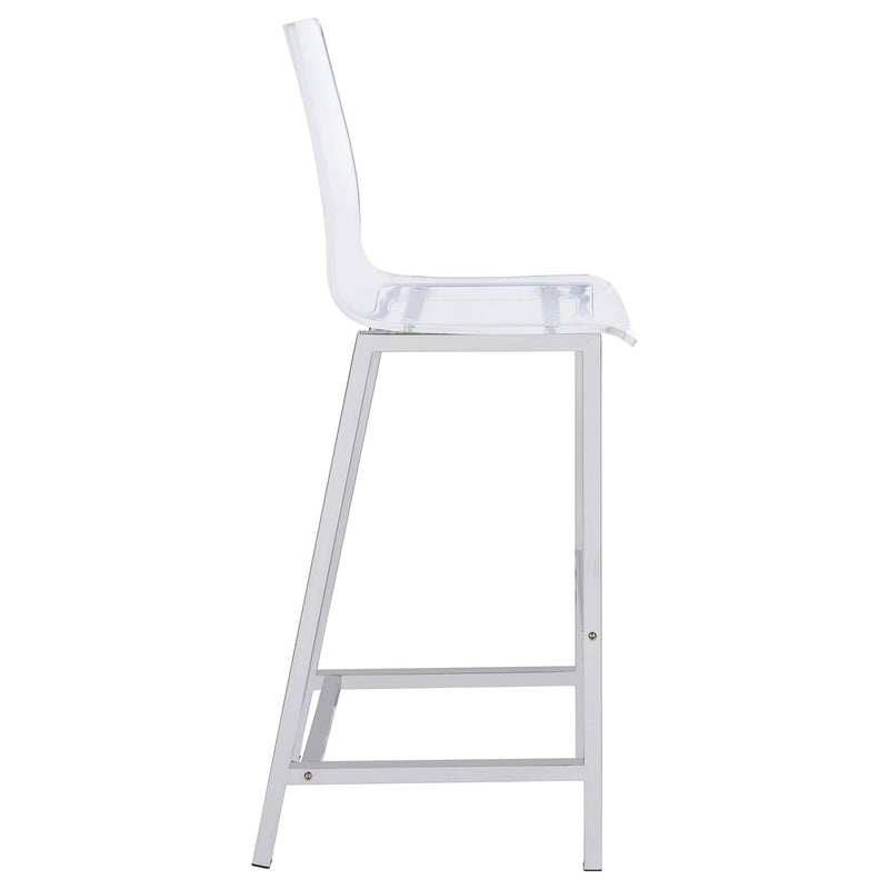 Juelia Clear Acrylic Bar Chair Chrome (Set of 2) - 100295