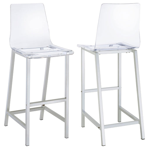 Juelia Clear Acrylic Bar Chair Chrome (Set of 2) - 100295