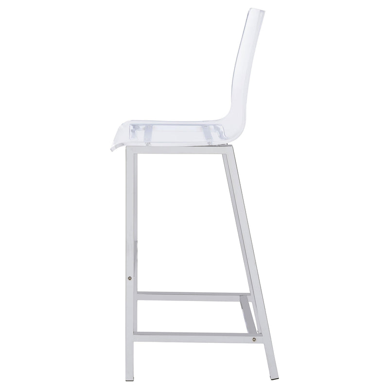Juelia Clear Acrylic Bar Chair Chrome (Set of 2) - 100295