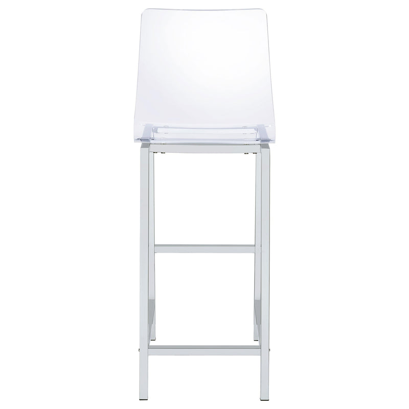 Juelia Clear Acrylic Bar Chair Chrome (Set of 2) - 100295